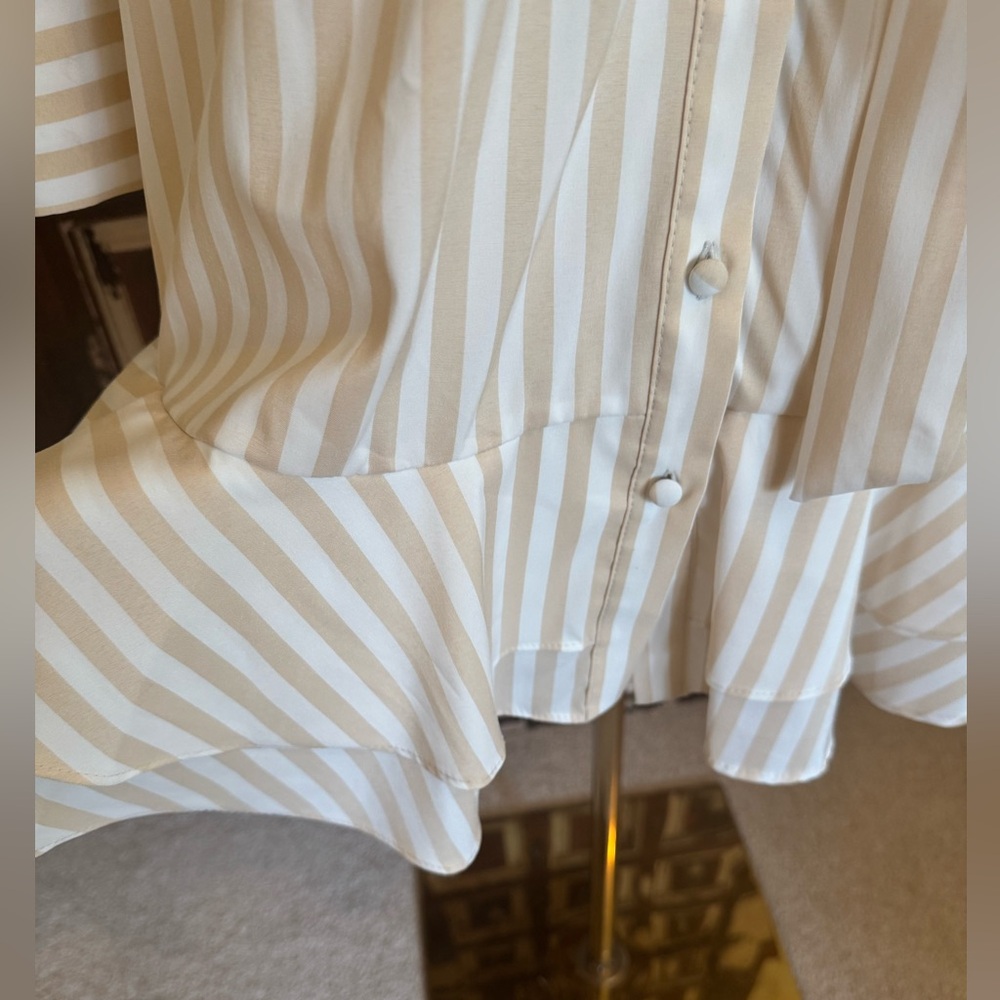Alex Marie Jesse Cream Striped Shirt Dress - size 14 - Picture 7 of 12